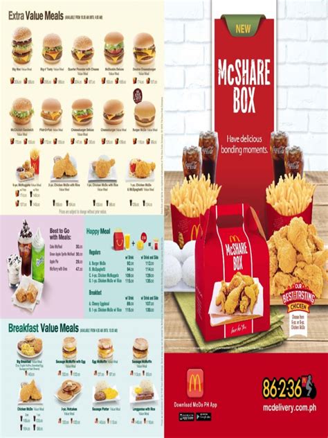 McDonald's Menu PDF for Business Owners