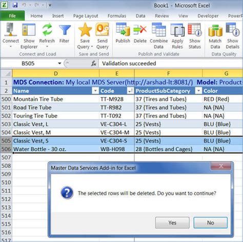 MDS Excel Add-In Features