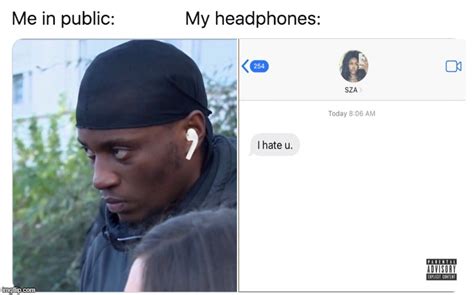 Person listening to music in public