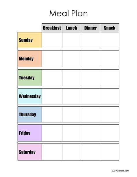 Meal Plan Template 3