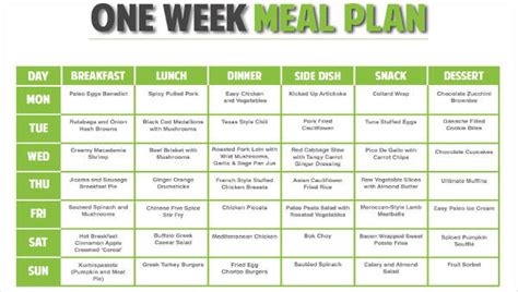 Meal Plan Template Example 9