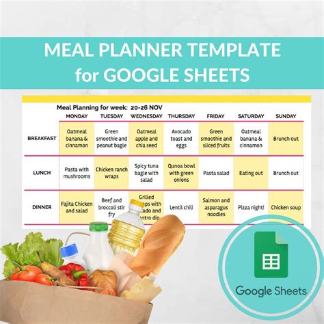 Meal Plan Template Google Sheets Example 10