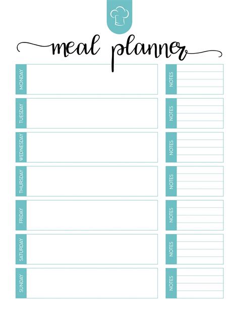 Meal Planning Template Gallery