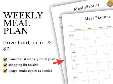 Meal planning template leftovers