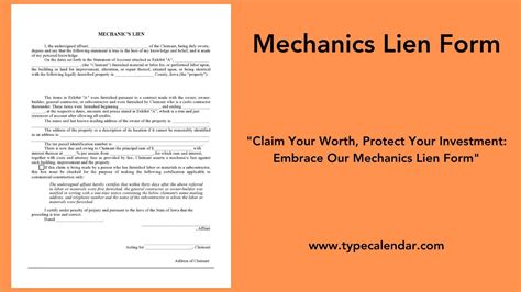 Mechanics Lien Form