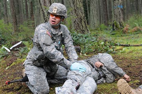 A medic in the military exercising to stay physically fit