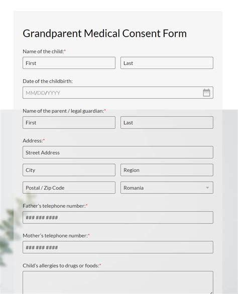 Medical Consent Form for Grandparents