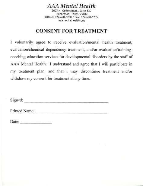 Medical Consent Form Sample