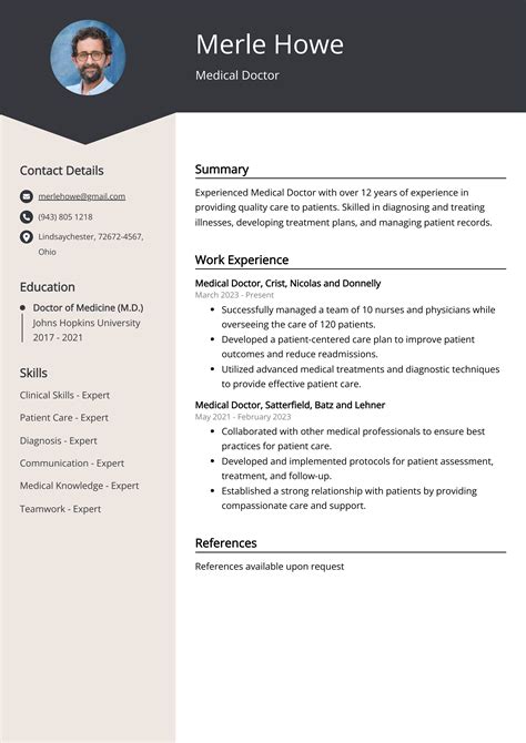 Medical Doctor Resume Template