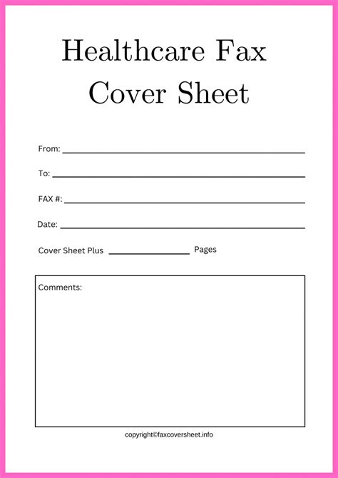 Medical Fax Cover Sheet Template