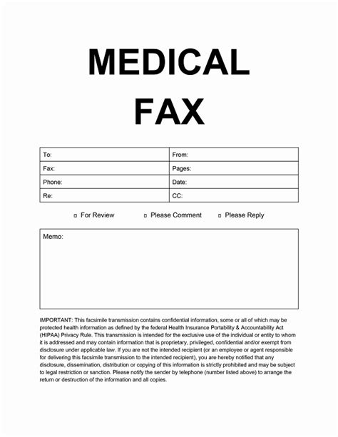 Medical Fax Cover Template