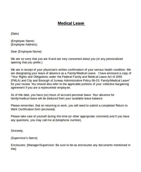 Medical leave note template image