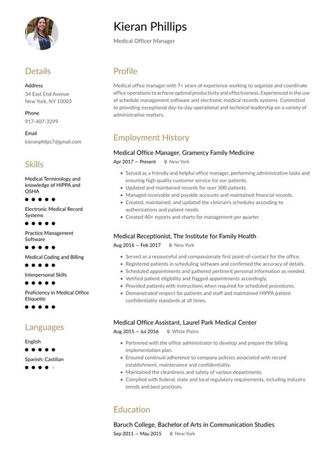 Medical Office Manager Resume