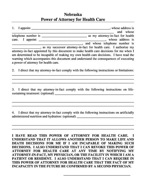 Medical Power of Attorney Template