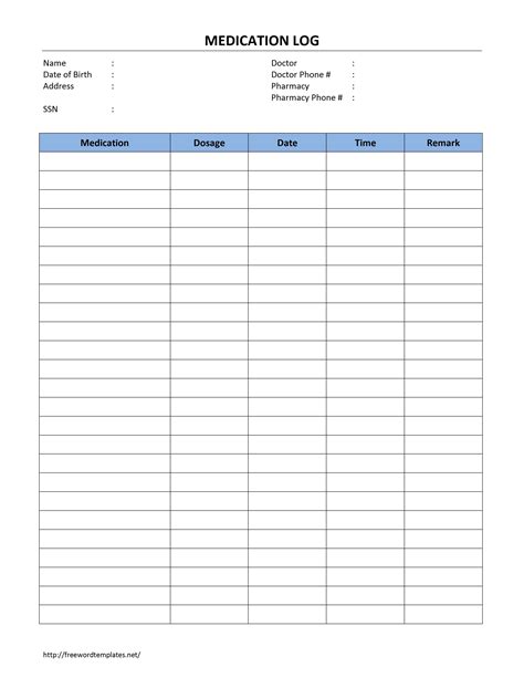 Daily Medication Log Template 1