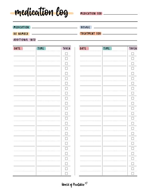 Daily Medication Log Template 3