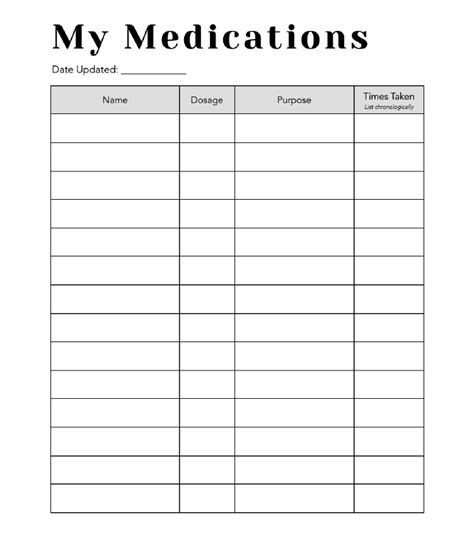 Medication Management Printable