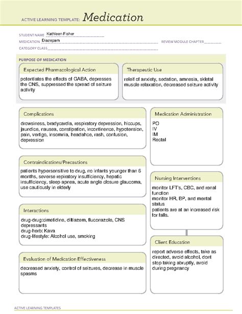 Medication Management Template