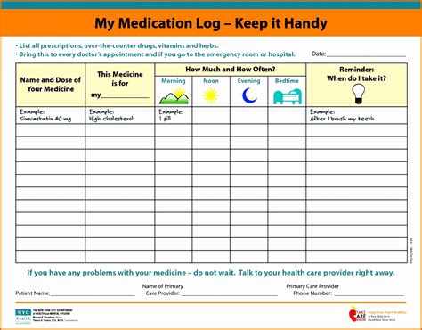 Medication Schedule Template Excel Tracker