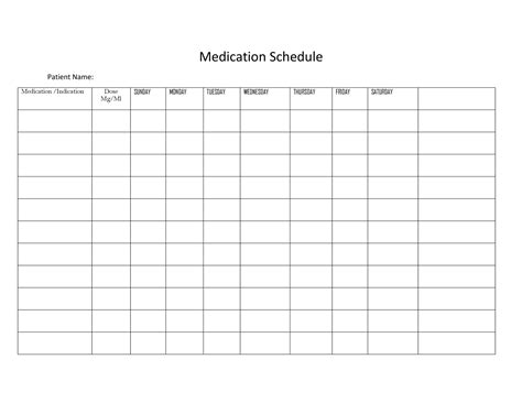 Examples of Medication Schedule Template Excel Trackers