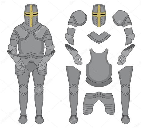 Medieval knight armor template