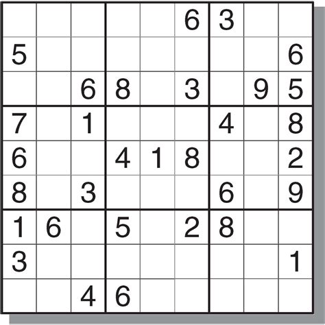 Medium Level Printable Sudoku Puzzles Image 1