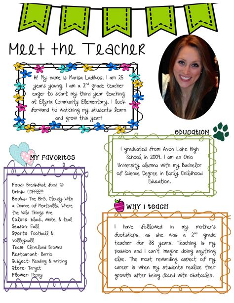 Meet the Teacher Template Examples