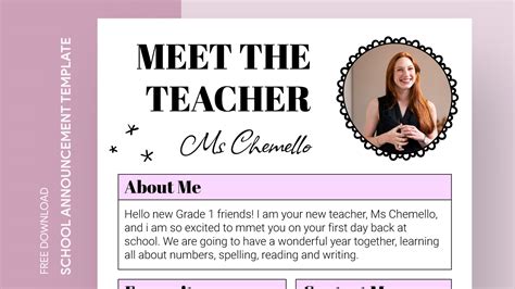 Meet the Teacher Template Google Docs