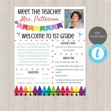 Meet the Teacher Template 5