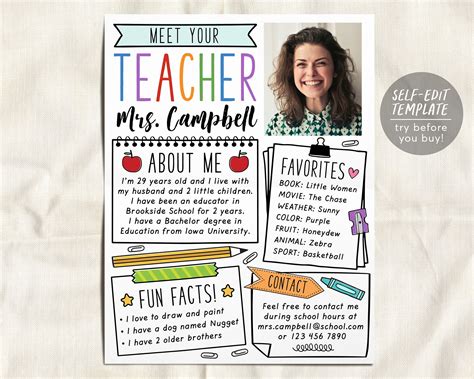 Meet the Teacher Template Classroom Welcome