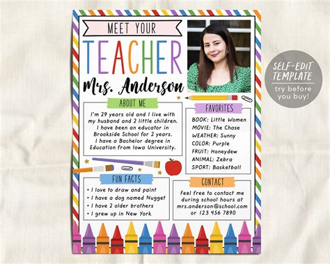 Meet the Teacher Template Gallery Image 5