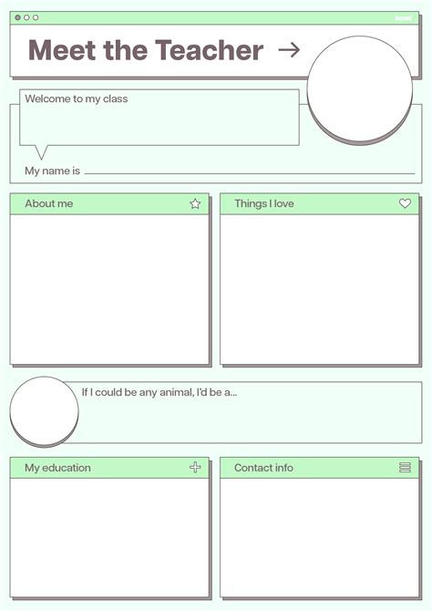 Meet the Teacher Template Icebreaker