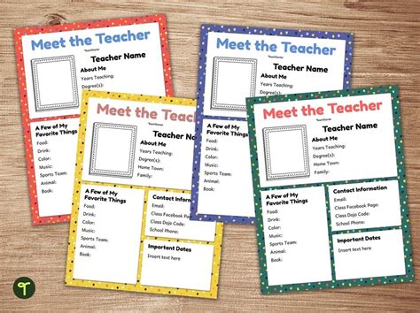 Meet the Teacher template ideas