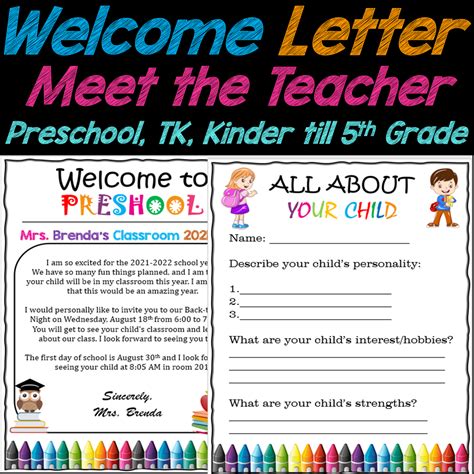 Meet the Teacher Template Welcome Letter