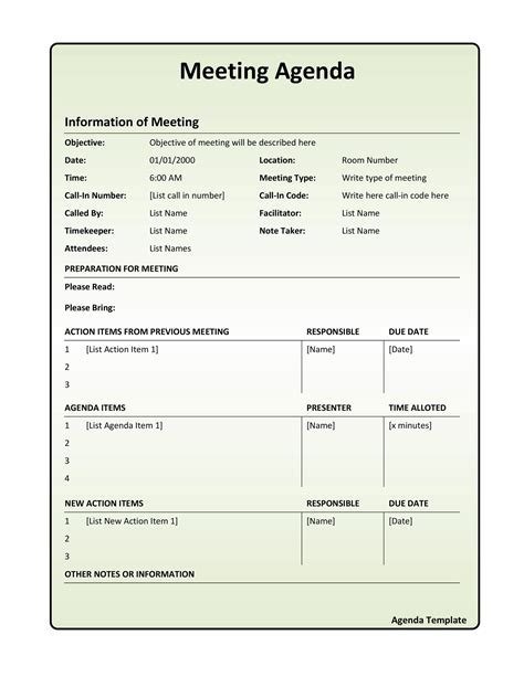 Meeting Agenda Template Benefits