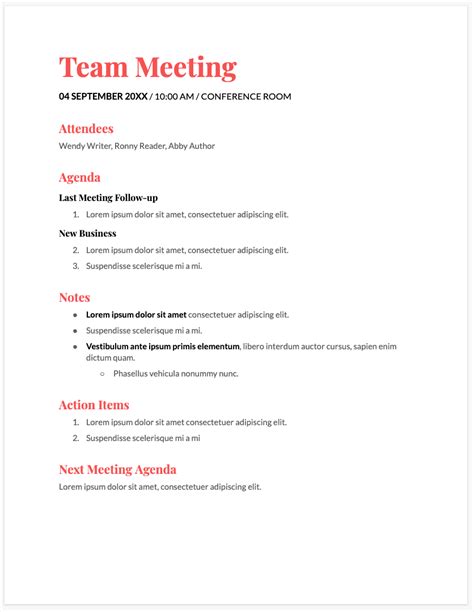 Benefits of Meeting Agenda Template