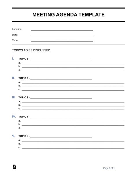 Meeting Agenda Template PDF