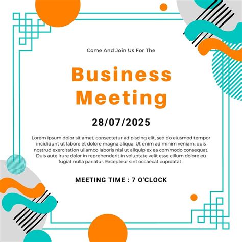 A meeting invite template on a phone screen