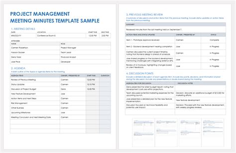 Meeting Minutes Template for Project Management