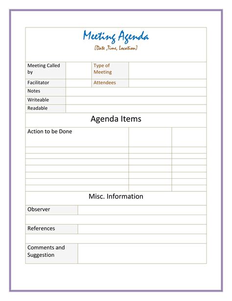 Meeting Minutes Template with Archive