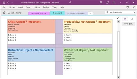 Meeting Notes Template OneNote