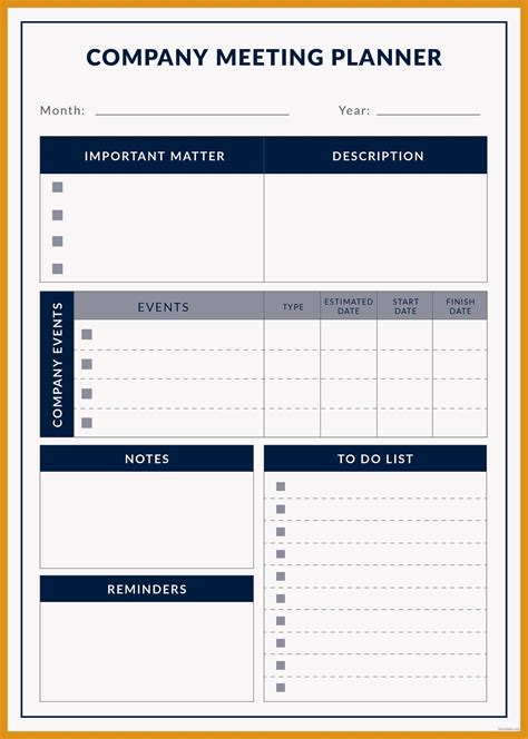 Meeting Planner Template