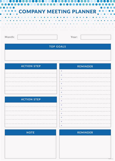 Meeting Planner Template Sample