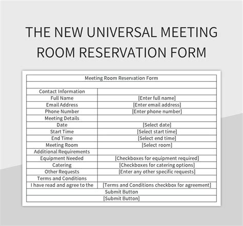 Meeting Room Management Template