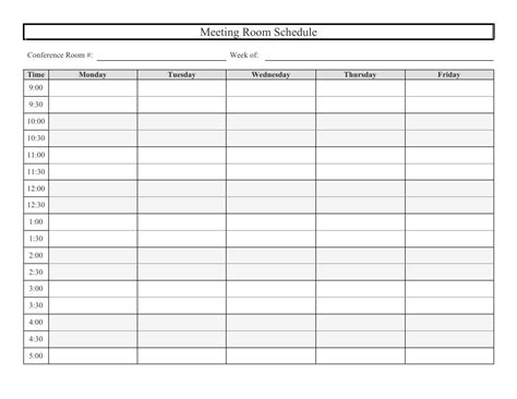 Meeting Room Scheduling Template