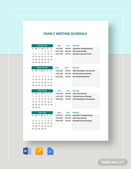 Meeting Schedule Template