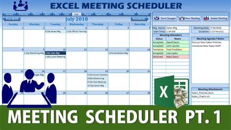 Meeting scheduling template dashboard