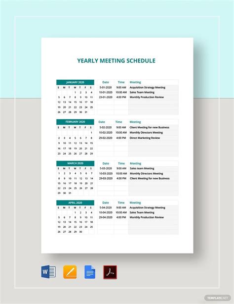 Meeting Scheduling Template Word