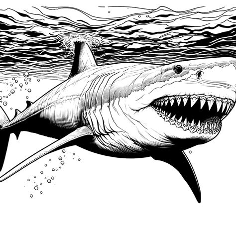 Megalodon coloring page for kids