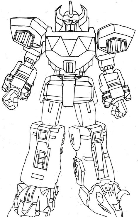 Megazord in action coloring page